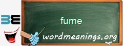 WordMeaning blackboard for fume